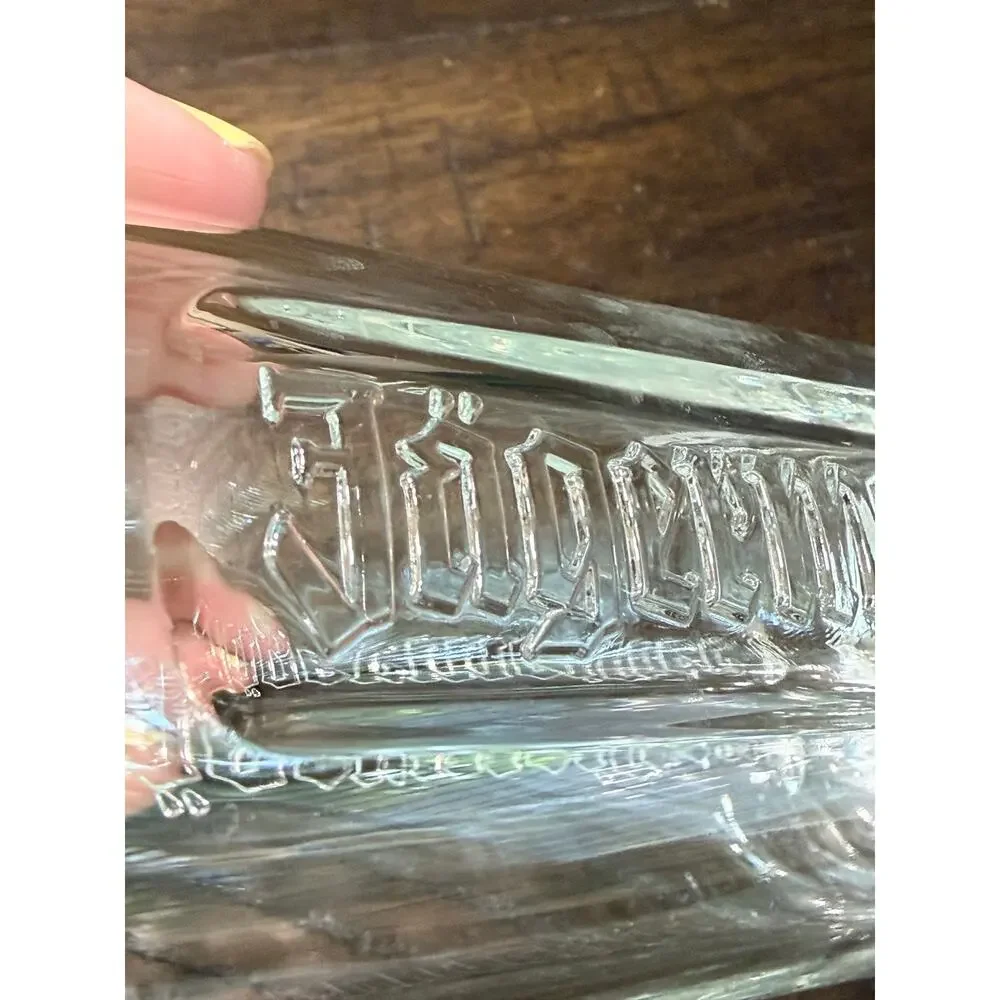 Jagermeister Tall Embossed Shot Glass 0.1L Stag Logo Bottom Clear Barware